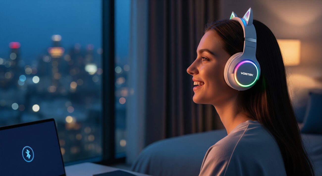 light up cat headphones