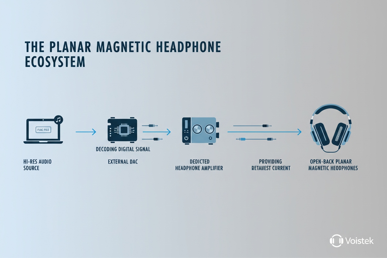 open back planar magnetic headphones